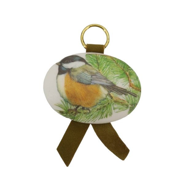 Vintage Ceramic Decoupage of Birds Wall Hangings with Velvet Ribbon Lot of 3 - Picture 5 of 8